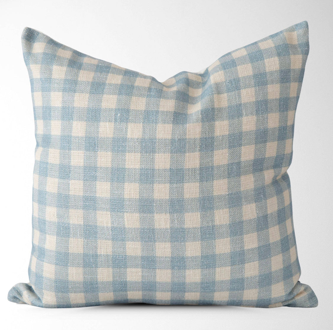 Brea Vintage Gingham Pillow Cover-Blue