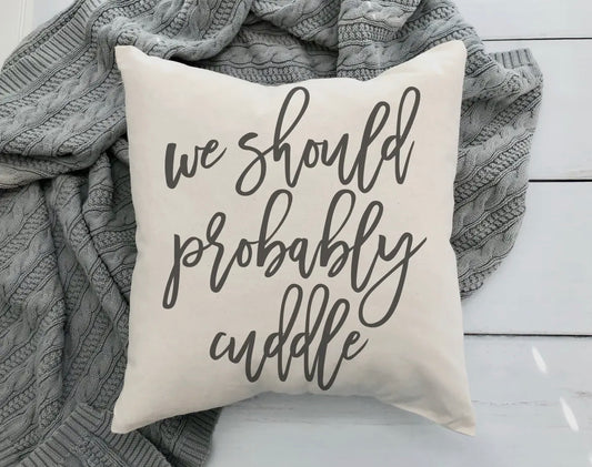 We Should Probably Cuddle Pillow  Cover