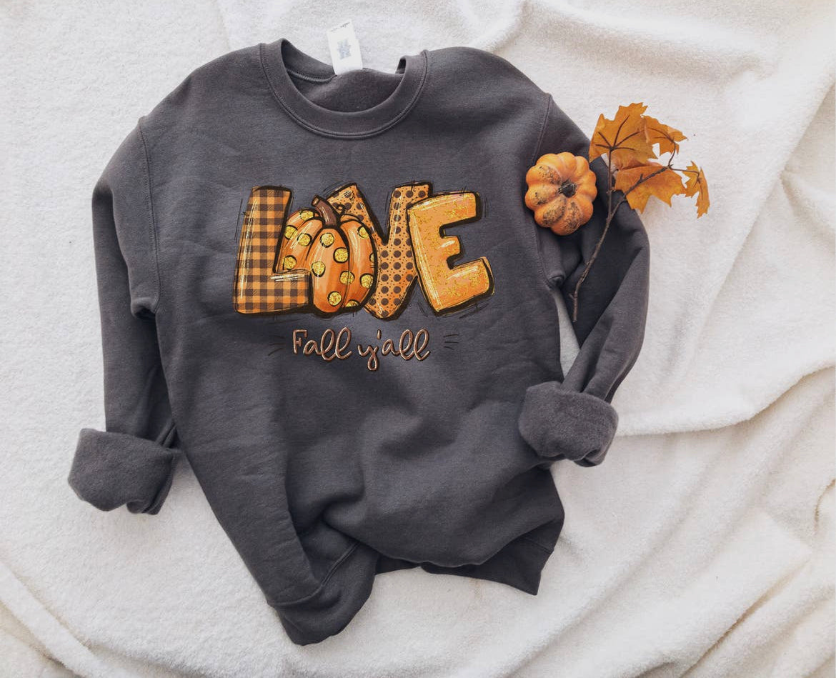 Love Fall Ya’ll Crewneck Sweater