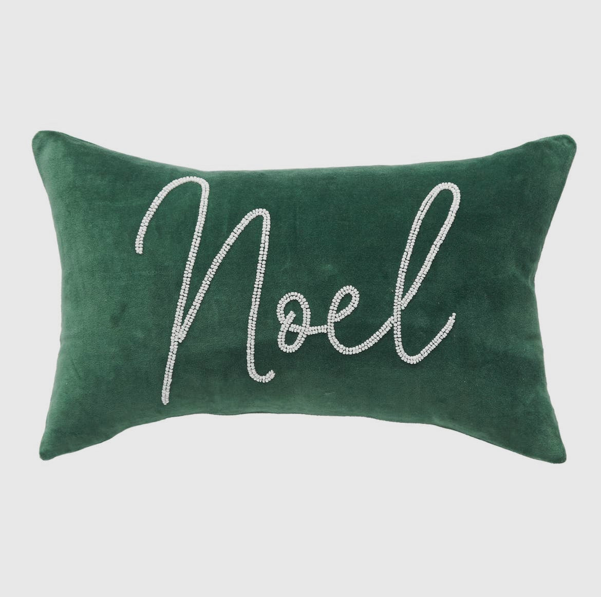 Green Velvet Christmas Throw Pillow