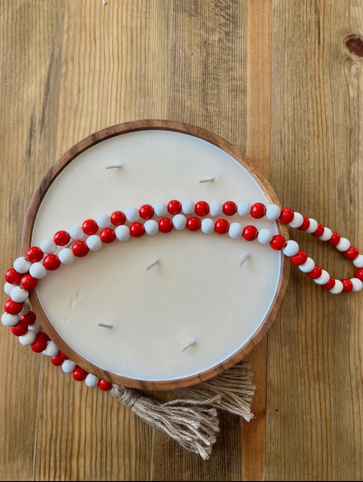 Farmhouse Wood Bead Garland