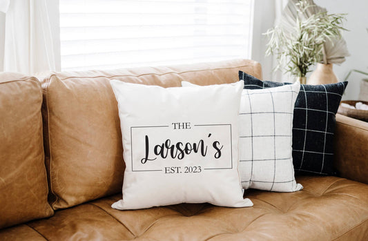 Personalized Last Name Pillow Cover