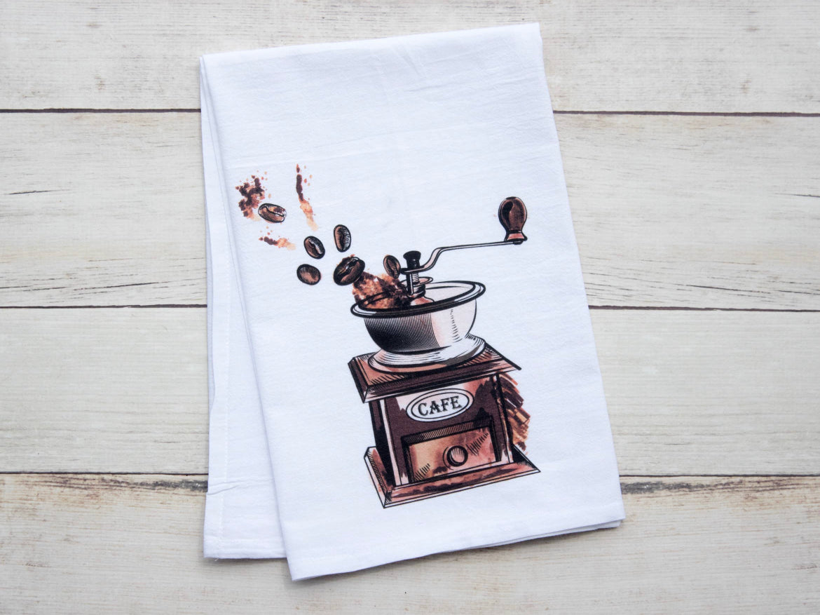 Vintage Coffee Grinder Tea Towel