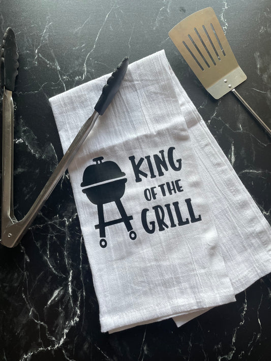 King of the Grill Kitchen Tea Towel