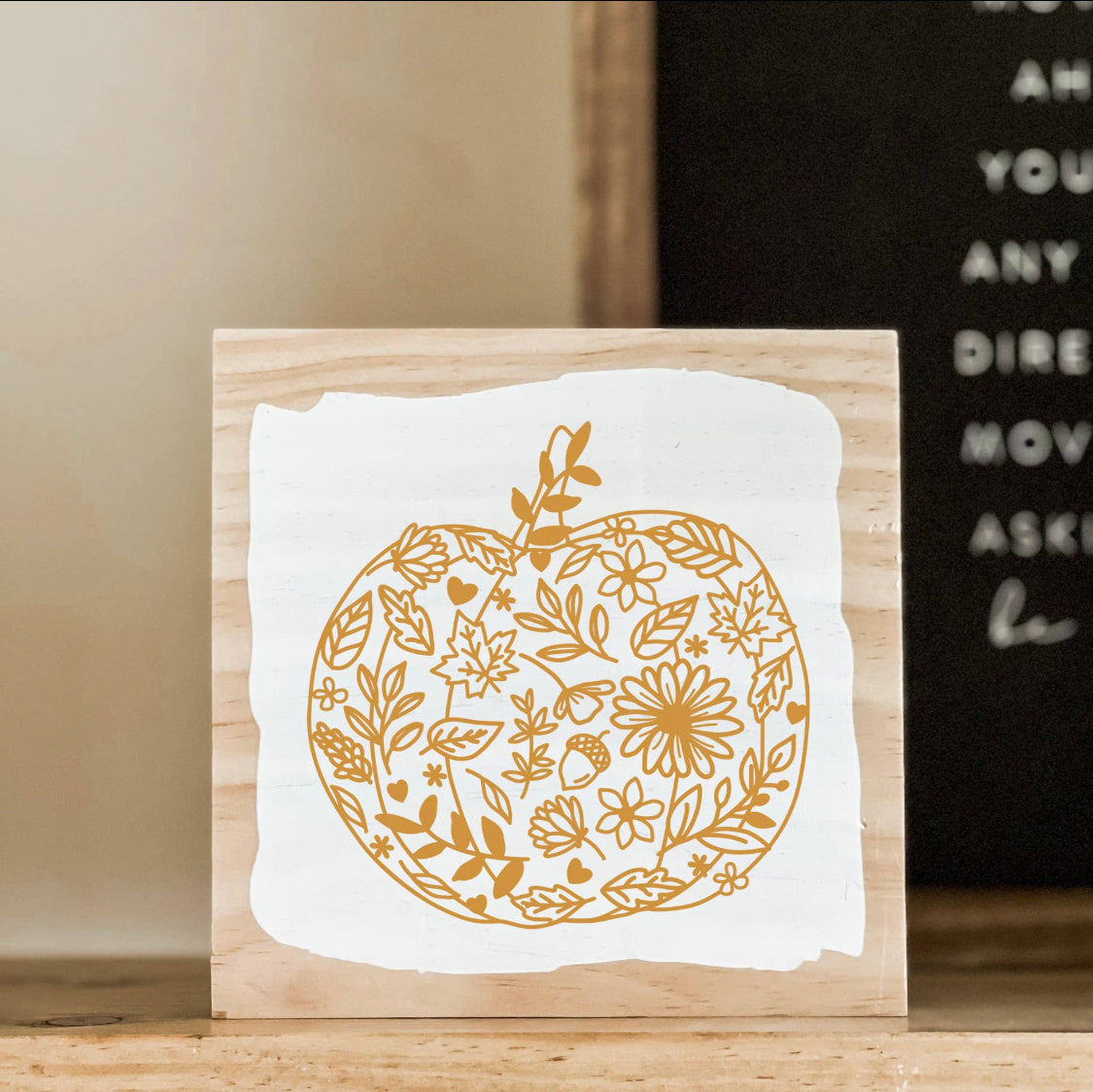 Mini Floral Pumpkin Sign