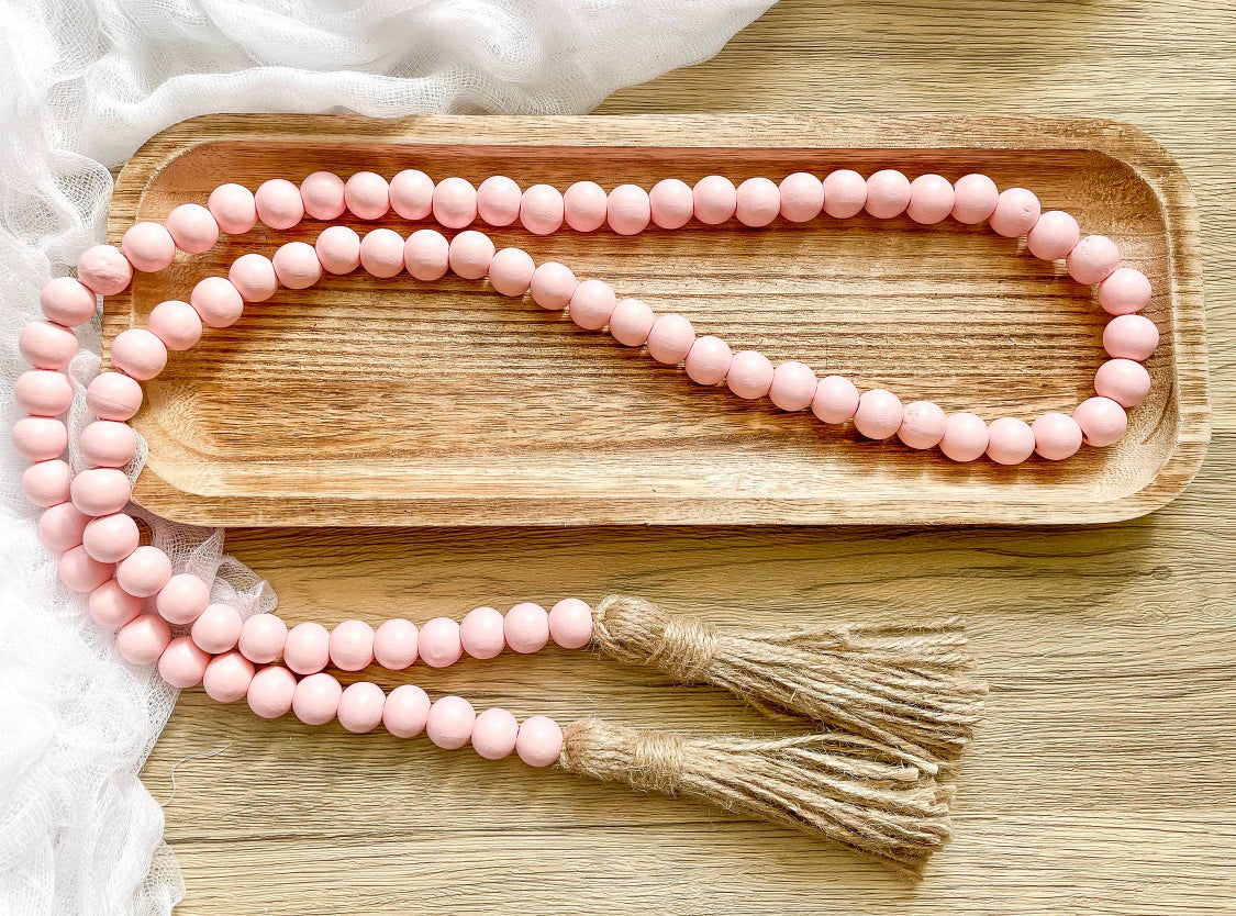 Light Pink Wood Bead Garland