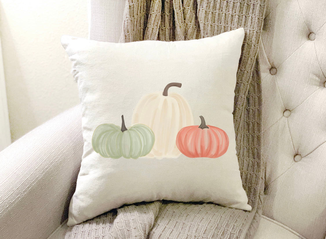 Farmhouse Pumpkin Trio Pillow Cover