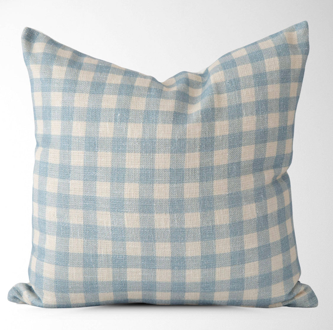 Brea Vintage Gingham  Pillow Cover-Blue